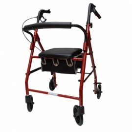 Andadera Rollator de acero AJ-2025 color roja-PuntoMedico- MST-570-004-82-4