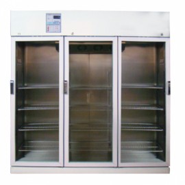 Refrigerador vertical de 50 pies para farmacia esmaltado con 3 puertas de cristal-PuntoMedico- REF-RFECDV-50