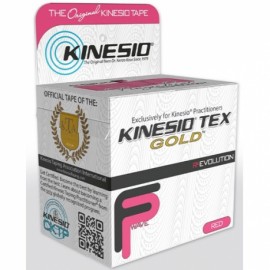 Cinta para correccion muscular kinesio gold 5.08 cm x 5 metros rojo nano-touch, paquete con 4-PuntoMedico- DYN-KTGN35024